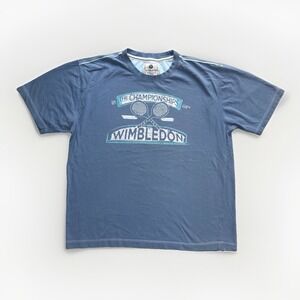 Wimbledon Championships Graphic T Shirt Men's XL Blue Tennis Logo Crew Neck Tee